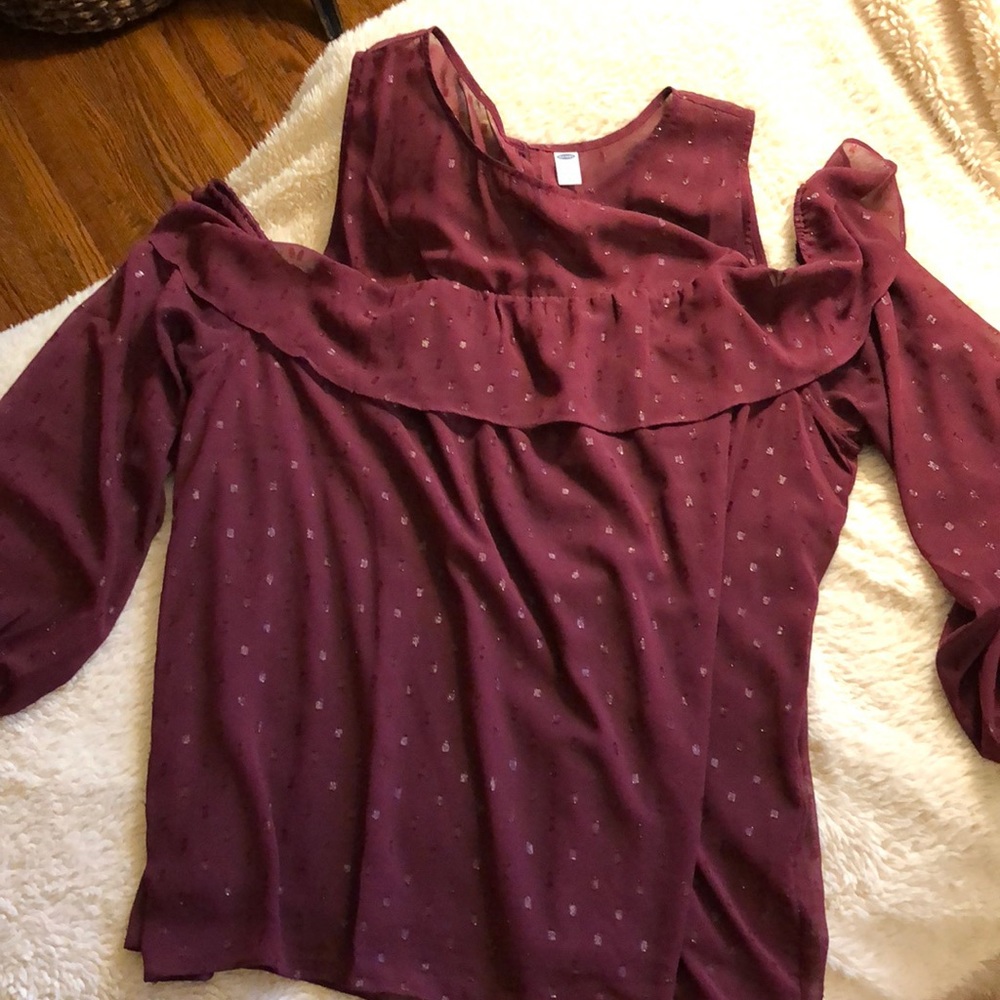 Plus Size cold Shoulder Ruffle top